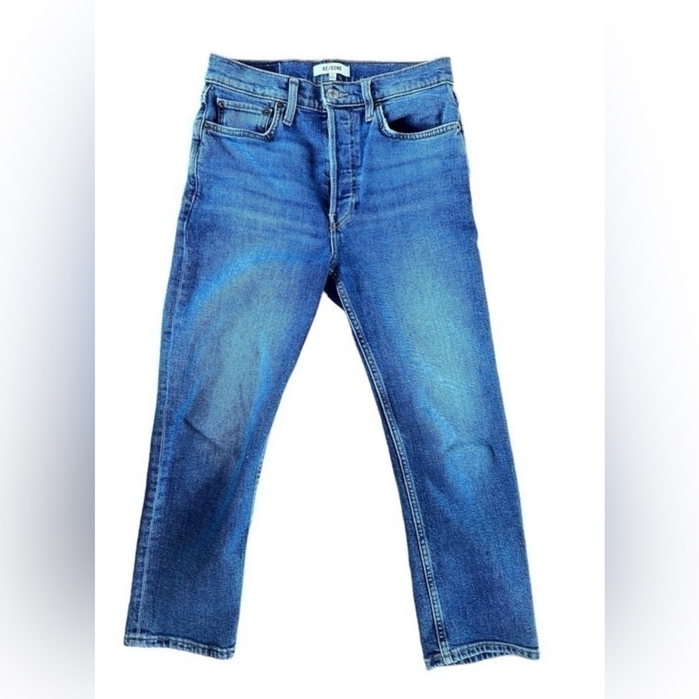 Re/Done High Rise Blue Women's Jeans - Picture 3 of 11